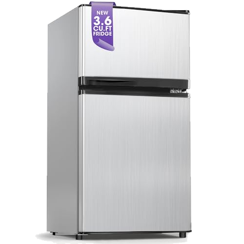 Tehanld 3.6 Cu.Ft Double Door Mini Fridge with Freezer
