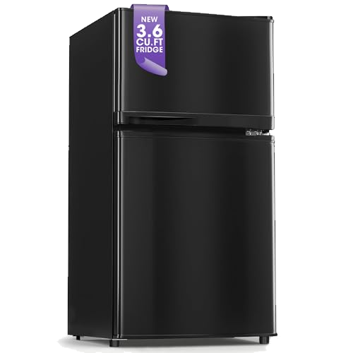 Tehanld 3.6 Cu.Ft Double Door Mini Fridge with Freezer